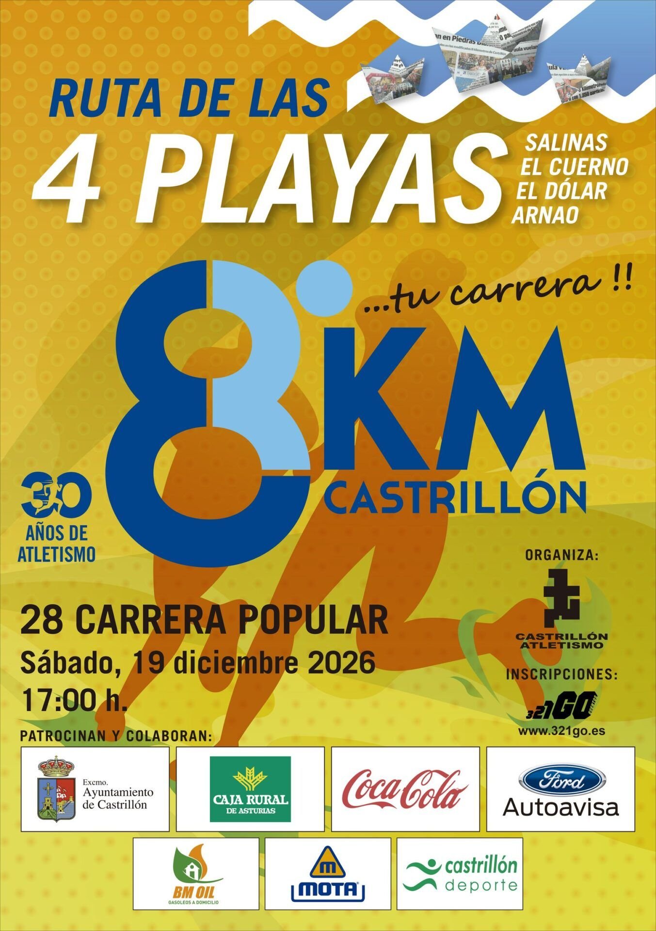 Cartel 8KM Ruta de las 4 Playas 2026 Cartel 8KM Ruta de las 4 Playas 2026